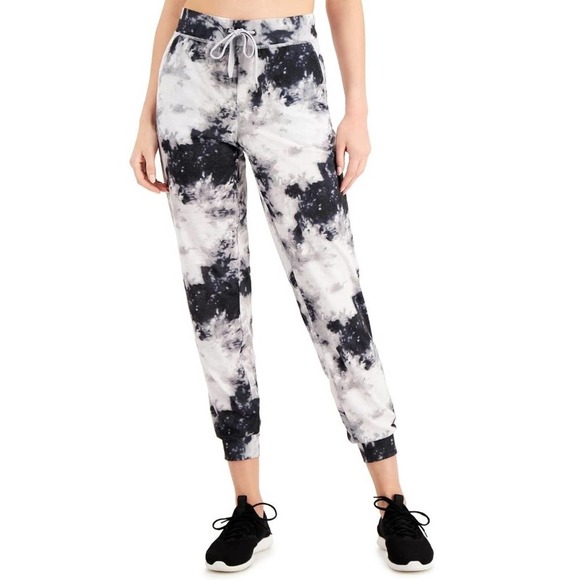 Ideology Pants - Ideology Tie-Dyed Full Length Joggers black, white XS